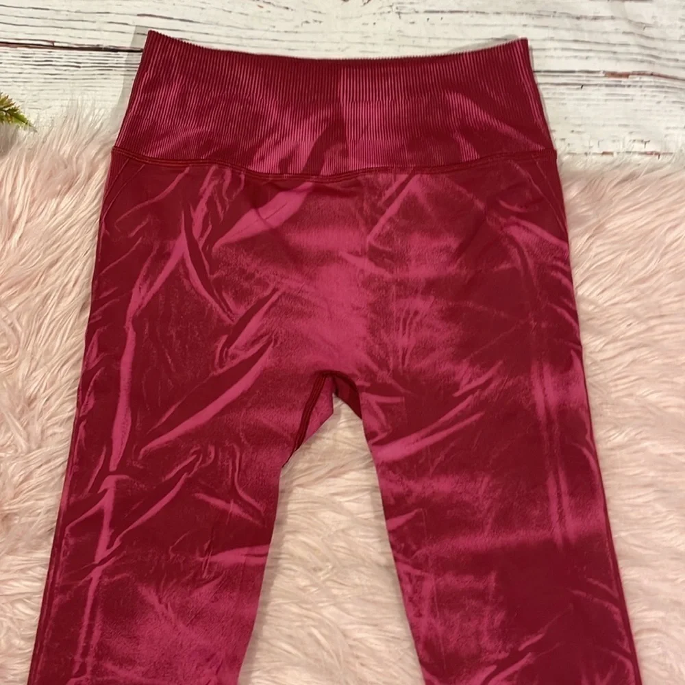 Lululemon Ebb to Street Tight Red WashStone Wash Chianti Leggings